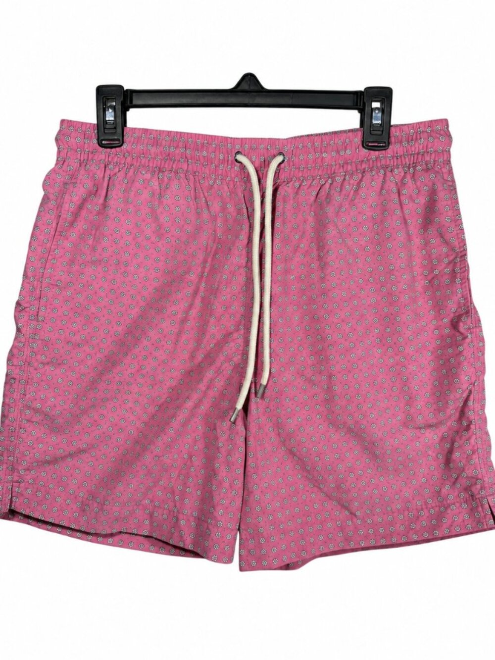 Brooks Brothers Mens Medium Pink Daisy Floral Swim Trunks Nylon Mesh Lined